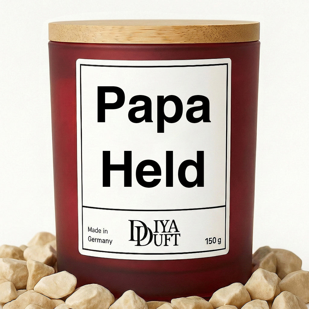 Papa Held Kerze dunkelrot
