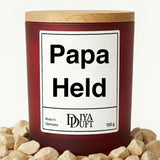 Papa Held Kerze dunkelrot