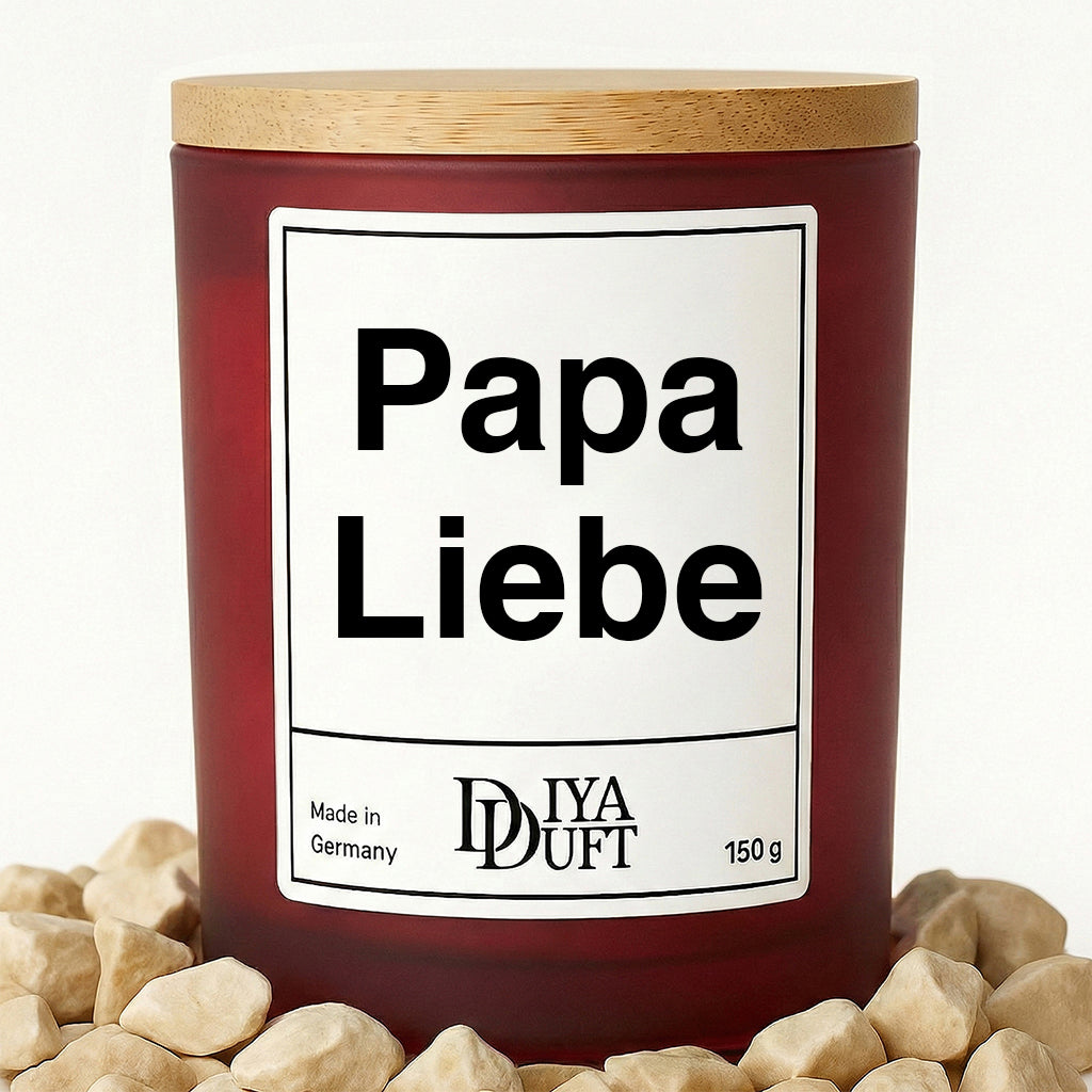 Papa Liebe Kerze dunkelrot
