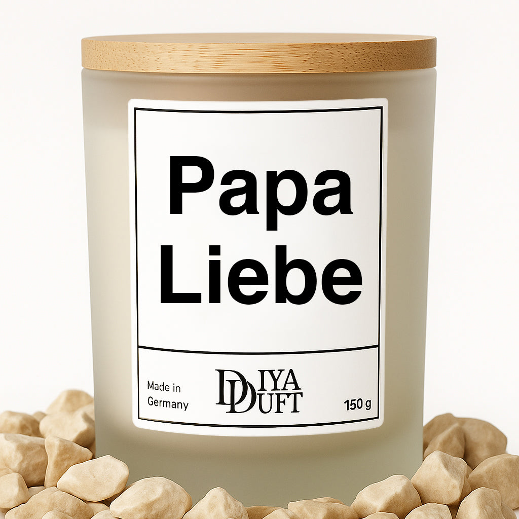 Papa Liebe Kerze weiss