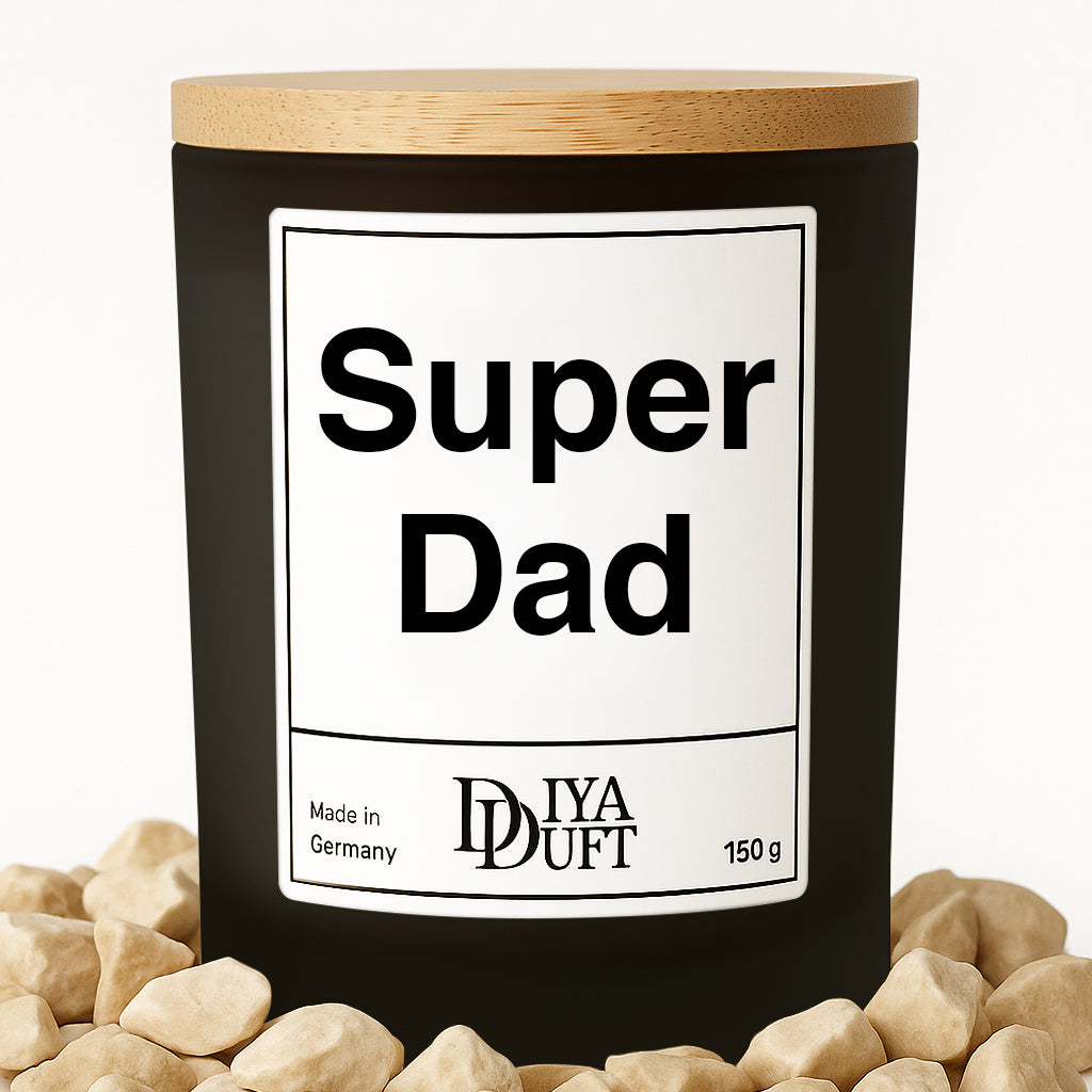 Super Dad Kerze schwarz