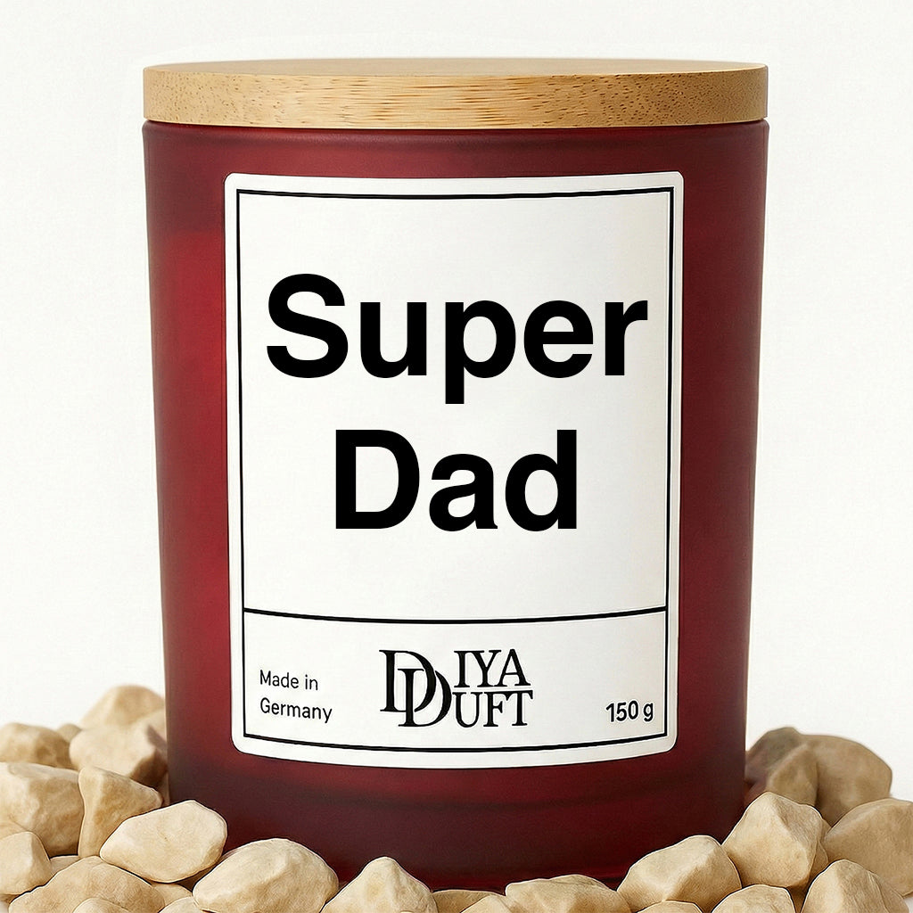 Super Dad Kerze dunkelrot