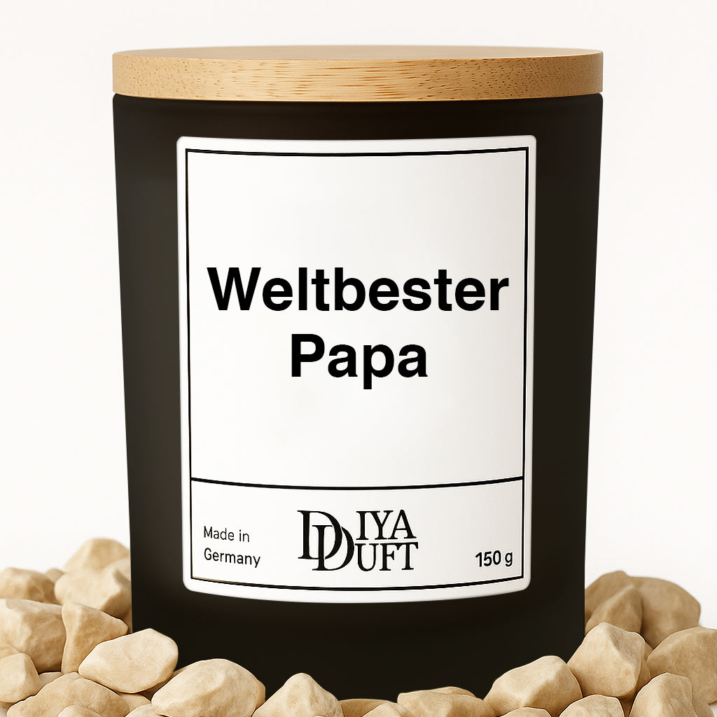 Weltbester Papa Kerze schwarz