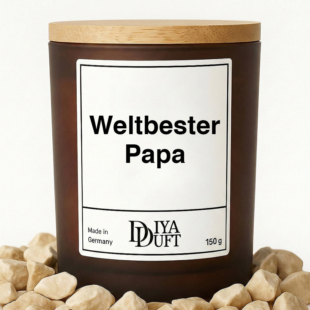 Weltbester Papa Kerze bernstein