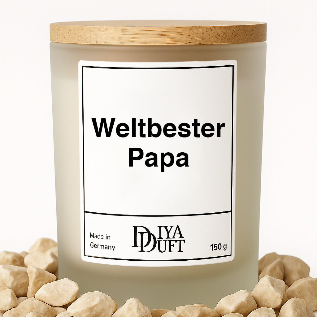 Weltbester Papa Kerze weiss