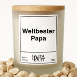 Weltbester Papa Kerze weiss