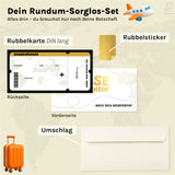 Reisegutschein im Boarding Pass Stil – Rubbelkarte mit Umschlag